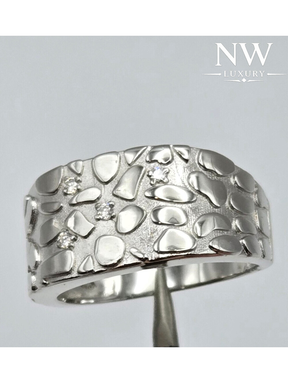 NEW 1CTW MOISSANITE Nugget Ring VVS1 D Solid 925 Sterling Silver Iced